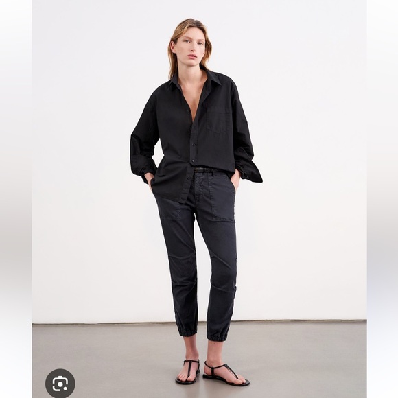 Nili Lotan Pants Womens Dark Navy French military Cropped zipper NWT
